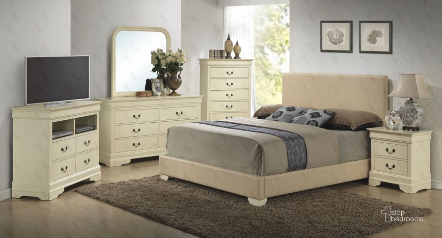 The appearance of G1875 Upholstered Bedroom Set designed by Glory in the traditional interior design. This beige piece of furniture  was selected by 1StopBedrooms from G3175 Collection to add a touch of cosiness and style into your home. Sku: G1875-QB-UP;G0001-Q;G3175-N-Nightstand. Material: Wood. Product Type: Platform Bed. Bed Size: King. Image1