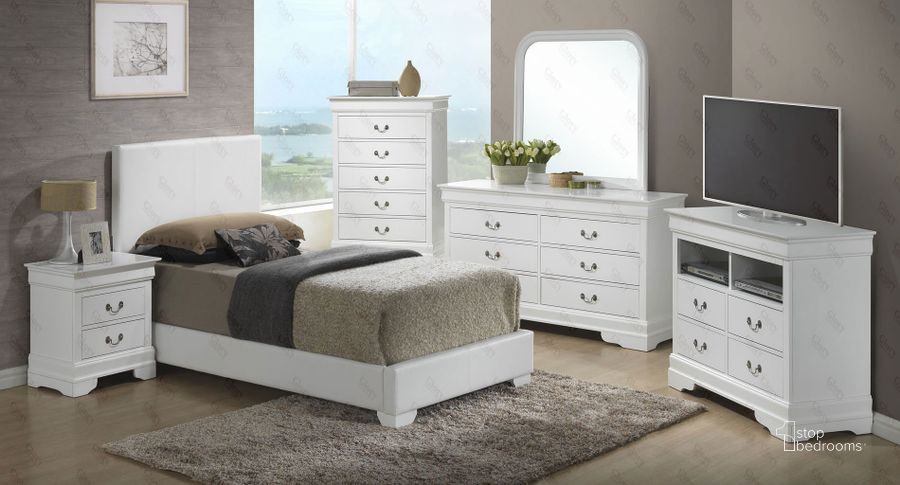 The appearance of G1890 Youth Upholstered Bedroom Set designed by Glory in the traditional interior design. This white piece of furniture  was selected by 1StopBedrooms from G3190 Collection to add a touch of cosiness and style into your home. Sku: G1890-TB-UP;G0001-T;G3190-N-Nightstand. Material: Wood. Product Type: Panel Bed. Bed Size: Full. Image1