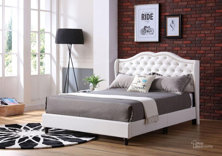 The appearance of Glory Furniture Joy Queen Size Bed White designed by Glory in the modern / contemporary interior design. This white piece of furniture  was selected by 1StopBedrooms from Joy Collection to add a touch of cosiness and style into your home. Sku: G1926-QB-UP-Queen Bed. Bed Type: Panel Bed. Material: Wood. Product Type: Panel Bed. Bed Size: Queen.