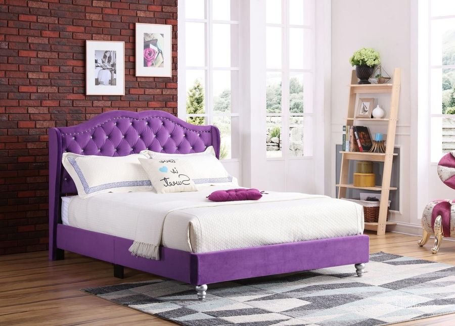 The appearance of Glory Furniture Joy King Size Bed Purple designed by Glory in the modern / contemporary interior design. This purple piece of furniture  was selected by 1StopBedrooms from Joy Collection to add a touch of cosiness and style into your home. Sku: G1932-KB-UP-King Bed. Bed Type: Panel Bed. Material: Wood. Product Type: Panel Bed. Bed Size: King.