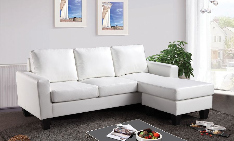 The appearance of G217 Sofa Chaise (White) designed by Glory in the modern / contemporary interior design. This white piece of furniture  was selected by 1StopBedrooms from G21 Collection to add a touch of cosiness and style into your home. Sku: G217-SCH-Back Cushion, Seat Cushion, Chaise;G217-SCH-Back Frame, Seat Frame, Front Rails, Leg. Material: Faux Leather. Product Type: Sofa Chaise. Image1