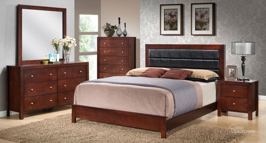 The appearance of G2400 Panel Bedroom Set designed by Glory in the transitional interior design. This cherry piece of furniture  was selected by 1StopBedrooms from G2400 Collection to add a touch of cosiness and style into your home. Sku: G2400A-QB-Queen  Bed  Headboard;G2400A-QB-Queen  Bed  Footboard;G2400A-QB-Queen Bed  Rails;G2400-N-Nightstand. Material: Wood. Product Type: Panel Bed. Bed Size: Queen. Image1