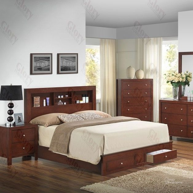 The appearance of G2400D Youth Bookcase Storage Bed (Twin) designed by Glory in the transitional interior design. This cherry piece of furniture  was selected by 1StopBedrooms from G2400 Collection to add a touch of cosiness and style into your home. Sku: G2400D-TSB2-Twin Bed  Headboard;G2400D-TSB2-Twin Bed  Footboard;G2400D-TSB2-Twin Bed  Rails;G2400D-TSB2-Twin Bed  Footboard Drawers. Bed Type: Storage Bed. Material: Wood. Product Type: Storage Bed. Bed Size: Twin.