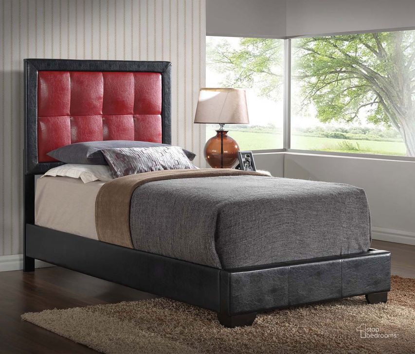 The appearance of G2589 Youth Upholstered Bed (Twin) designed by Glory in the modern / contemporary interior design. This red piece of furniture  was selected by 1StopBedrooms from G2589 Collection to add a touch of cosiness and style into your home. Sku: G2589-TB-UP-Twin Bed. Bed Type: Panel Bed. Material: Wood. Product Type: Panel Bed. Bed Size: Twin.