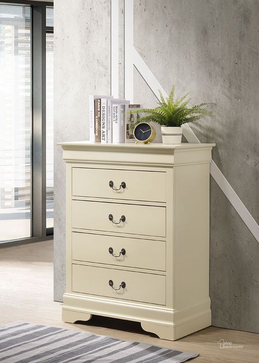 The appearance of Louis Phillipe 4 Drawer Chest (Beige) designed by Glory in the traditional interior design. This beige piece of furniture  was selected by 1StopBedrooms from Louis Phillipe Collection to add a touch of cosiness and style into your home. Sku: G3175-BC-4 Drawer Chest. Material: Wood. Product Type: Chest. Image1