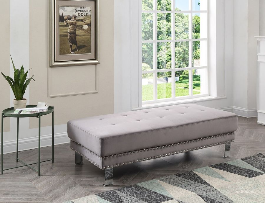 The appearance of Derek Ottoman (Gray) designed by Glory in the transitional interior design. This gray piece of furniture  was selected by 1StopBedrooms from Derek Collection to add a touch of cosiness and style into your home. Sku: G371-O-Ottoman. Material: Fabric. Product Type: Ottoman. Image1