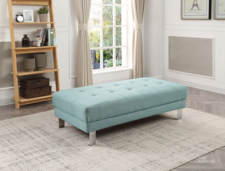 The appearance of Riveredge Ottoman (Teal) designed by Glory in the transitional interior design. This teal piece of furniture  was selected by 1StopBedrooms from Riveredge Collection to add a touch of cosiness and style into your home. Sku: G453-O-Milan Ottoman. Material: Fabric. Product Type: Ottoman. Image1