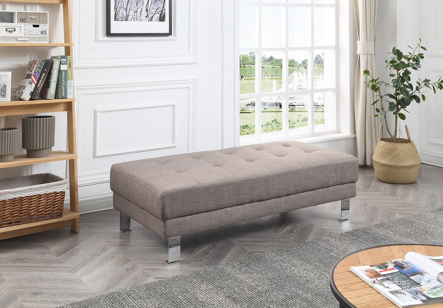 The appearance of Riveredge Ottoman (Gray) designed by Glory in the transitional interior design. This gray piece of furniture  was selected by 1StopBedrooms from Riveredge Collection to add a touch of cosiness and style into your home. Sku: G454-O-Milan Ottoman. Material: Fabric. Product Type: Ottoman. Image1