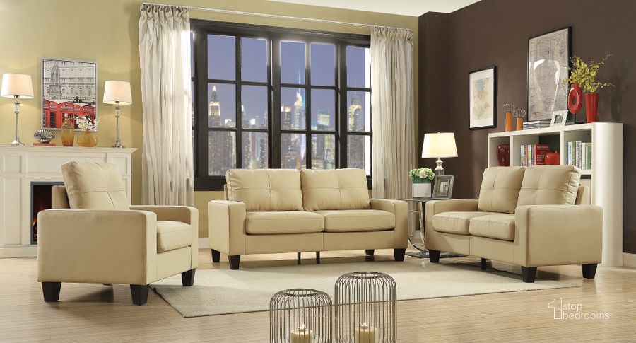 The appearance of Newbury Living Room Set (Beige) designed by Glory in the modern / contemporary interior design. This beige piece of furniture  was selected by 1StopBedrooms from Newbury Collection to add a touch of cosiness and style into your home. Sku: G462A-S-Newbury Modular Sofa;G462A-L-Newbury Modular Loveseat. Material: Faux Leather. Product Type: Living Room Set. Image1