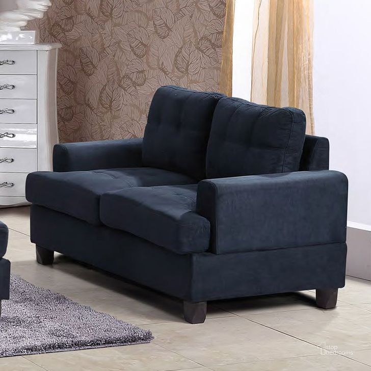 The appearance of G510 Loveseat (Navy Blue) designed by Glory in the transitional interior design. This navy blue piece of furniture  was selected by 1StopBedrooms from G510 Collection to add a touch of cosiness and style into your home. Sku: G510A-L-BASE, PILLOW, LEG, HARDWARE;G510A-L-ARM, CUSHION SEAT. Material: Fabric. Product Type: Loveseat.