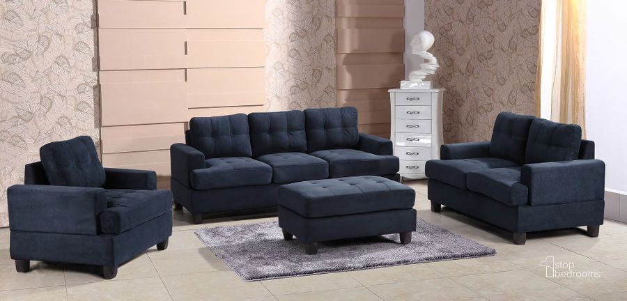 The appearance of G510 Living Room Set (Navy Blue) designed by Glory in the transitional interior design. This navy blue piece of furniture  was selected by 1StopBedrooms from G510 Collection to add a touch of cosiness and style into your home. Sku: G510A-S-BASE, SEAT CUSHION, BACK, ARM, BACK PILLOW;G510A-S-BASE, SEAT CUSHION, BACK, ARM, BACK PILLOW, HARDWARE AND LEG;G510A-L-BASE, PILLOW, LEG, HARDWARE;G510A-L-ARM, CUSHION SEAT. Material: Fabric. Product Type: Living Room Set. Image1