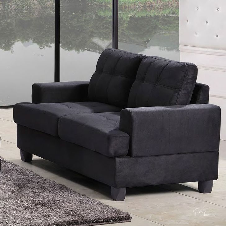 The appearance of G515 Loveseat (Black) designed by Glory in the transitional interior design. This black piece of furniture  was selected by 1StopBedrooms from G515 Collection to add a touch of cosiness and style into your home. Sku: G515A-L-BASE, PILLOW, LEG, HARDWARE;G515A-L-ARM, CUSHION SEAT. Material: Fabric. Product Type: Loveseat.