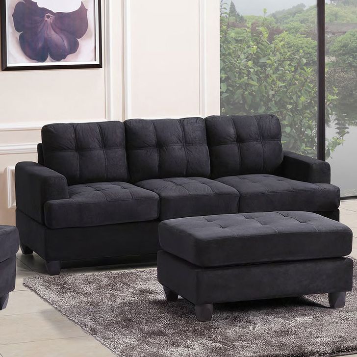 The appearance of G515 Sofa (Black) designed by Glory in the transitional interior design. This black piece of furniture  was selected by 1StopBedrooms from G515 Collection to add a touch of cosiness and style into your home. Sku: G515A-S-BASE, SEAT CUSHION, BACK, ARM, BACK PILLOW;G515A-S-BASE, SEAT CUSHION, BACK, ARM, BACK PILLOW, HARDWARE AND LEG. Material: Fabric. Product Type: Sofa.