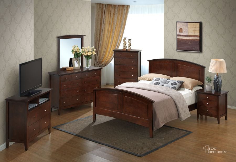 The appearance of G5425 Panel Bedroom Set (Cappuccino) designed by Glory in the transitional interior design. This cappuccino piece of furniture  was selected by 1StopBedrooms from G54 Collection to add a touch of cosiness and style into your home. Sku: G5425A-QB-Queen Bed  Headboard & Footboard;G5425A-QB-Queen Bed  Rails;G5425-N-3 Drawer Nightstand. Material: Wood. Product Type: Panel Bed. Bed Size: Queen. Image1