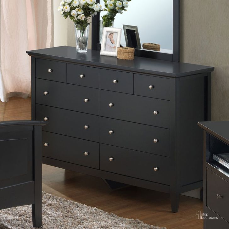 The appearance of G5450 Dresser (Black) designed by Glory in the transitional interior design. This black piece of furniture  was selected by 1StopBedrooms from G54 Collection to add a touch of cosiness and style into your home. Sku: G5450-D-8 Drawer Dresser. Material: Wood. Product Type: Dresser. Image1