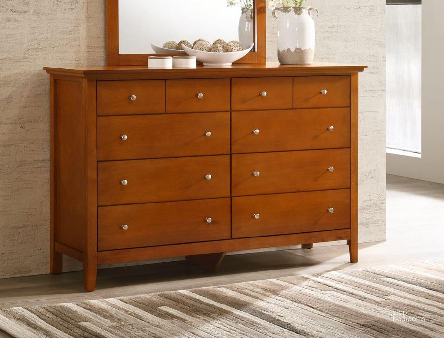 The appearance of Glory Furniture Hammond Dresser, Oak designed by Glory in the transitional interior design. This oak piece of furniture  was selected by 1StopBedrooms from Hammond Collection to add a touch of cosiness and style into your home. Sku: G5460-D-8 Drawer Dresser. Material: Wood. Product Type: Dresser. Image1