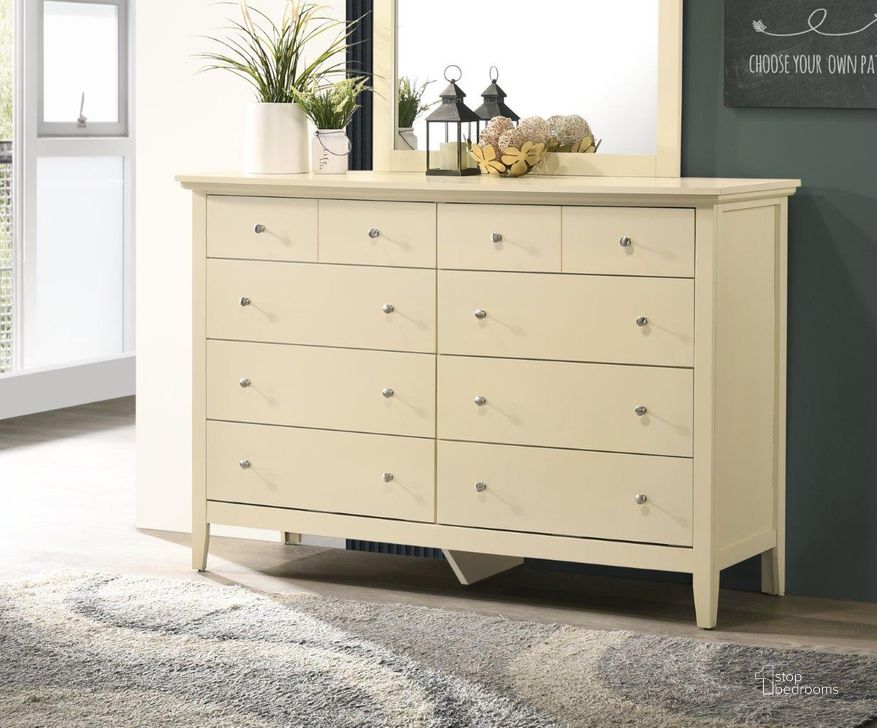 The appearance of Glory Furniture Hammond Dresser, Beige designed by Glory in the transitional interior design. This beige piece of furniture  was selected by 1StopBedrooms from Hammond Collection to add a touch of cosiness and style into your home. Sku: G5475-D-8 Drawer Dresser. Material: Wood. Product Type: Dresser. Image1