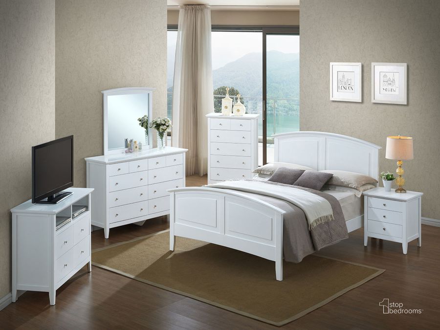 The appearance of G5490 Panel Bedroom Set (White) designed by Glory in the transitional interior design. This white piece of furniture  was selected by 1StopBedrooms from G54 Collection to add a touch of cosiness and style into your home. Sku: G5490A-QB-Queen Bed  Headboard & Footboard;G5490A-QB-Queen Bed  Rails;G5490-N-3 Drawer Nightstand. Material: Wood. Product Type: Panel Bed. Bed Size: Queen. Image1