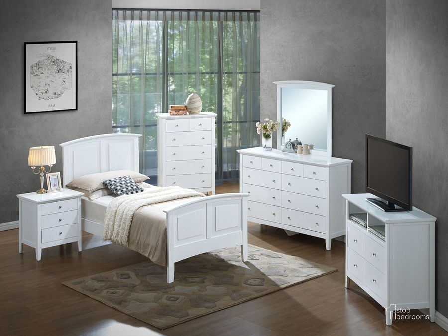 The appearance of G5490 Youth Panel Bedroom Set (White) designed by Glory in the transitional interior design. This white piece of furniture  was selected by 1StopBedrooms from G54 Collection to add a touch of cosiness and style into your home. Sku: G5490A-TB-Twin Bed  Headboard & Footboard;G5490A-TB-Twin Bed  Rails;G5490-N-3 Drawer Nightstand. Material: Wood. Product Type: Panel Bed. Bed Size: Twin. Image1
