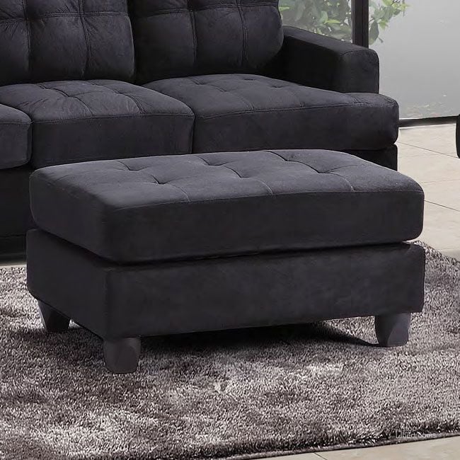 The appearance of G635 Ottoman (Black) designed by Glory in the transitional interior design. This black piece of furniture  was selected by 1StopBedrooms from G635 Collection to add a touch of cosiness and style into your home. Sku: G635-O-Ottoman. Material: Fabric. Product Type: Ottoman.
