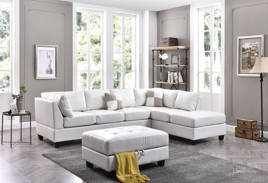 Malone Sectional (White) by Glory | 1StopBedrooms