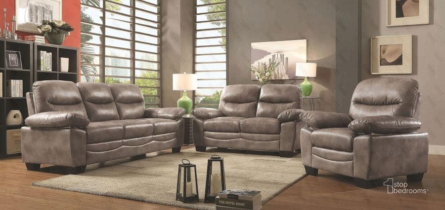 The appearance of G676 Living Room Set (Gray) designed by Glory in the modern / contemporary interior design. This gray piece of furniture  was selected by 1StopBedrooms from G67 Collection to add a touch of cosiness and style into your home. Sku: G676-S-Sofa;G676-L-Loveseat. Material: Faux Leather. Product Type: Living Room Set. Image1