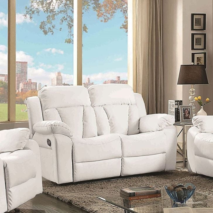 The appearance of G682 Reclining Loveseat (White) designed by Glory in the modern / contemporary interior design. This white piece of furniture  was selected by 1StopBedrooms from G68 Collection to add a touch of cosiness and style into your home. Sku: G682-RL-Reclining Love seat. Material: Faux Leather. Product Type: Reclining Loveseat. Image1
