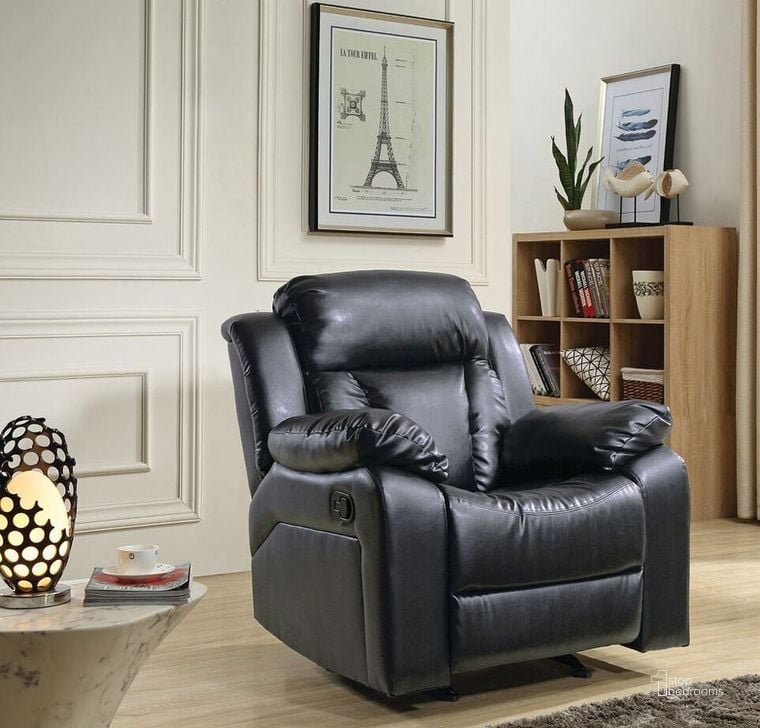 The appearance of G683 Rocker Recliner (Black) designed by Glory in the modern / contemporary interior design. This black piece of furniture  was selected by 1StopBedrooms from G68 Collection to add a touch of cosiness and style into your home. Sku: G683-RC-Rocker Recliner. Material: Faux Leather. Product Type: Recliners and Rocker. Image1