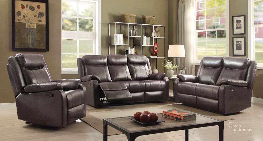 The appearance of G760 Reclining Living Room Set (Dark Brown) designed by Glory in the modern / contemporary interior design. This dark brown piece of furniture  was selected by 1StopBedrooms from G76 Collection to add a touch of cosiness and style into your home. Sku: G760A-RS-Double Reclining Sofa;G760A-RL-Double Reclining Love Seat. Material: Faux Leather. Product Type: Living Room Set. Image1