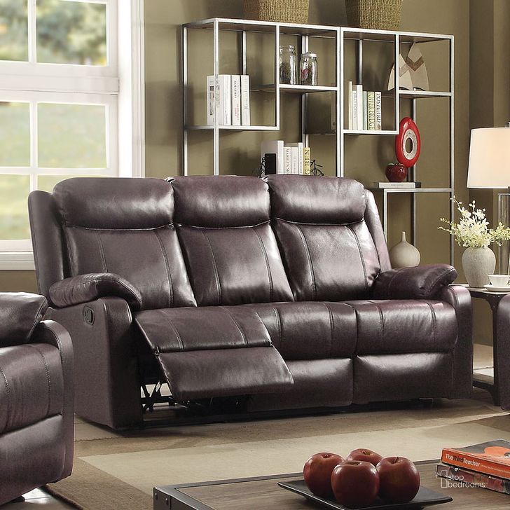 The appearance of G760 Double Reclining Sofa (Dark Brown) designed by Glory in the modern / contemporary interior design. This dark brown piece of furniture  was selected by 1StopBedrooms from G76 Collection to add a touch of cosiness and style into your home. Sku: G760A-RS-Double Reclining Sofa. Material: Faux Leather. Product Type: Reclining Sofa. Image1