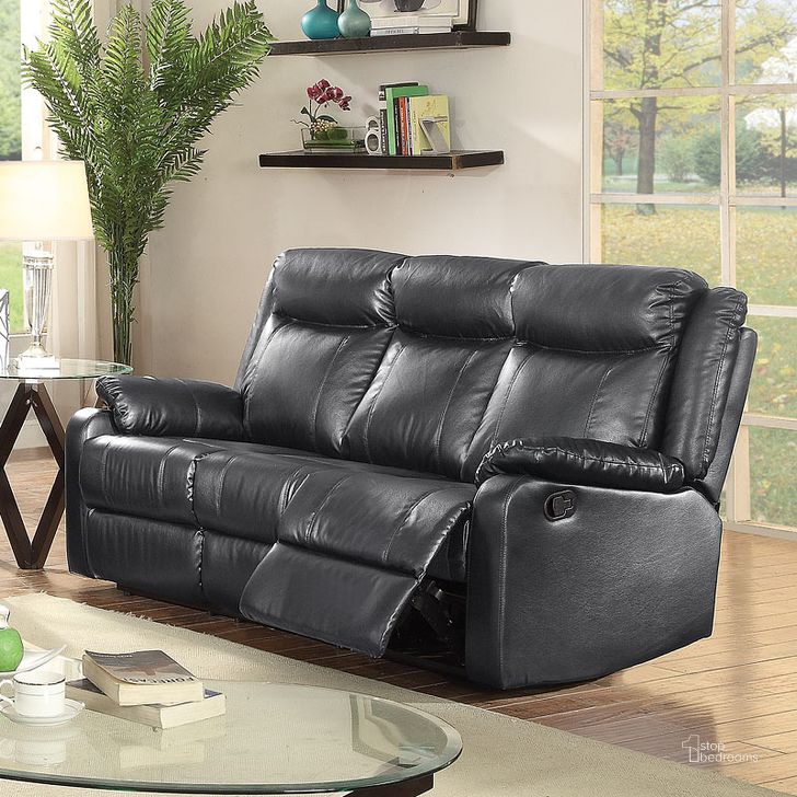 The appearance of G761 Double Reclining Sofa (Black) designed by Glory in the modern / contemporary interior design. This black piece of furniture  was selected by 1StopBedrooms from G76 Collection to add a touch of cosiness and style into your home. Sku: G761A-RS-Double Reclining Sofa. Material: Faux Leather. Product Type: Reclining Sofa. Image1