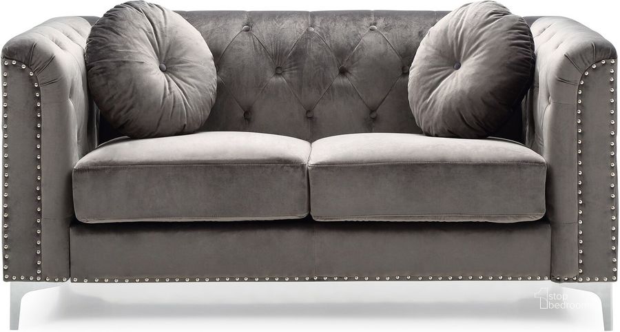 The appearance of Pompano Loveseat (Dark Gray) designed by Glory in the transitional interior design. This dark gray piece of furniture  was selected by 1StopBedrooms from Pompano Collection to add a touch of cosiness and style into your home. Sku: G782A-L-BACK REST, SEAT PANEL SUPPORT, FRONT RAILS, SEAT PANEL.;G782A-L-ARMS, LEGS, SEAT CUSHION, PILLOW, HARDWARE. Material: Fabric. Product Type: Loveseat. Image1