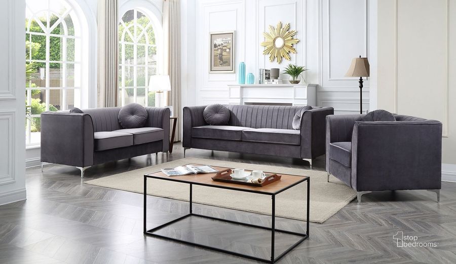 The appearance of Delray Living Room Set (Gray) designed by Glory in the modern / contemporary interior design. This gray piece of furniture  was selected by 1StopBedrooms from Delray Collection to add a touch of cosiness and style into your home. Sku: G790A-S-BACK REST, SEAT PANEL SUPPORT, FRONT RAILS, SEAT PANEL;G790A-S-ARMS, LEG, HARDWARE, SEAT CUSHION, PILLOW;G790A-L-BACK REST, SEAT PANEL SUPPORT, FRONT RAILS, SEAT PANEL;G790A-L-ARM, LEG, HARDWARE, SEAT CUSHION, PILLOW. Material: Fabric. Product Type: Living Room Set. Image1