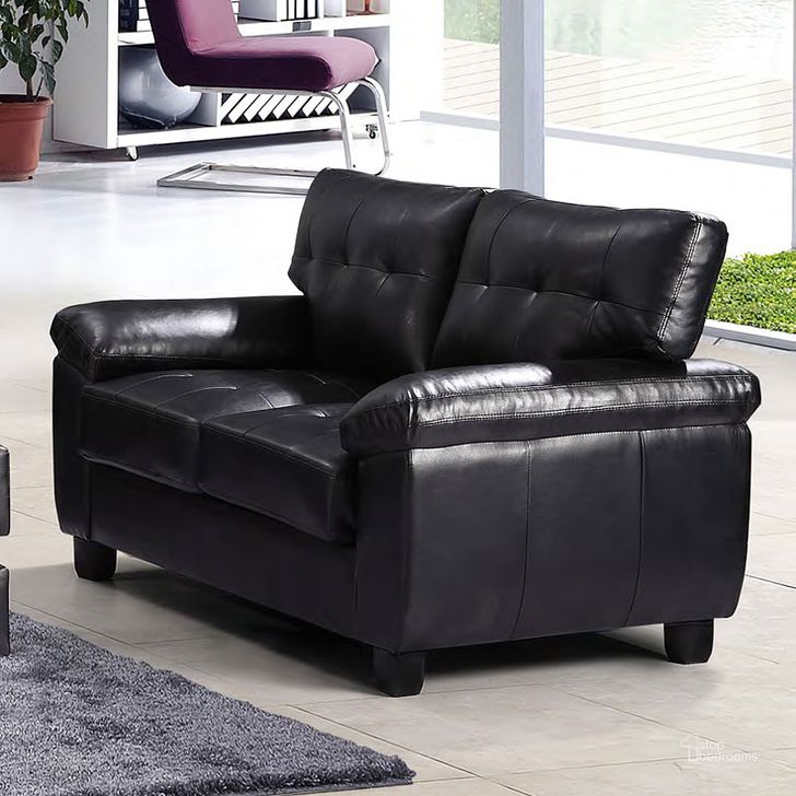 The appearance of G903 Loveseat (Black) designed by Glory in the transitional interior design. This black piece of furniture  was selected by 1StopBedrooms from G903 Collection to add a touch of cosiness and style into your home. Sku: G903A-L-BASE, BACK FRAME, CUSHION PILLOW, BACK PILLOW, HARDWARE, LEG;G903A-L-ARM. Material: Faux Leather. Product Type: Loveseat.