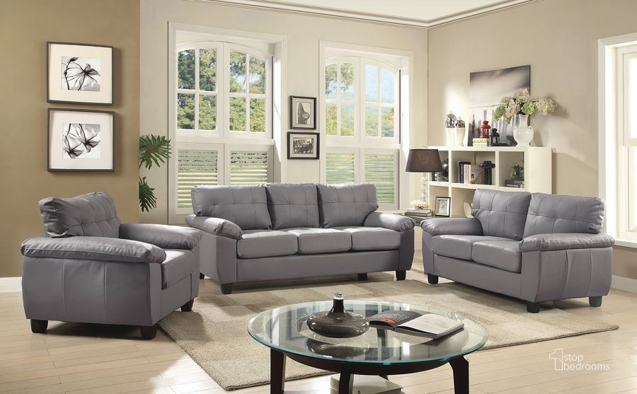 The appearance of G912A Living Room Set (Gray) designed by Glory in the modern / contemporary interior design. This gray piece of furniture  was selected by 1StopBedrooms from G91 Collection to add a touch of cosiness and style into your home. Sku: G912A-S-BASE, CUSHION SEAT, BACK PILLOW, HARDWARE, LEG;G912A-S-ARM, BACK FRAME;G912A-L-BASE, BACK FRAME, CUSHION PILLOW, BACK PILLOW, HARDWARE, LEG;G912A-L-ARM. Material: Faux Leather. Product Type: Living Room Set. Image1