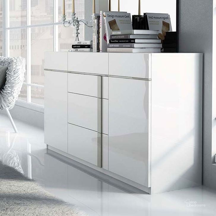 The appearance of Granada Large Dresser designed by ESF in the modern / contemporary interior design. This white high gloss piece of furniture  was selected by 1StopBedrooms from Granada Collection to add a touch of cosiness and style into your home. Sku: GRANADADRESSER150. Product Type: Dresser. Material: MDF. Image1