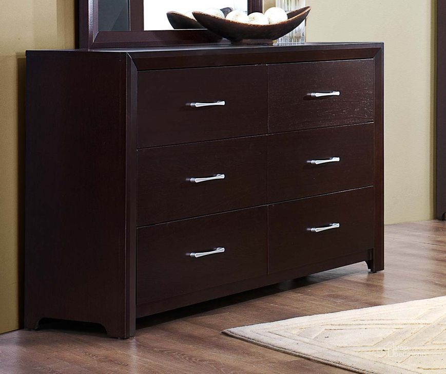 The appearance of Edina Dresser designed by Homelegance in the modern / contemporary interior design. This brown piece of furniture  was selected by 1StopBedrooms from Edina Collection to add a touch of cosiness and style into your home. Sku: 2145-5. Material: Wood. Product Type: Dresser.