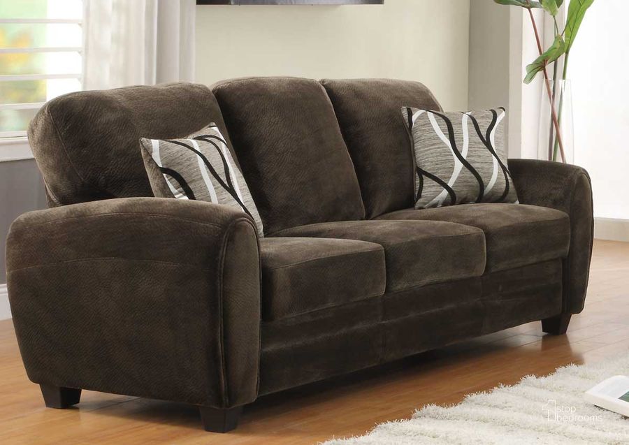 The appearance of Rubin Sofa designed by Homelegance in the modern / contemporary interior design. This brown piece of furniture  was selected by 1StopBedrooms from Rubin Collection to add a touch of cosiness and style into your home. Sku: 9734CH-3. Material: Fabric. Product Type: Sofa.