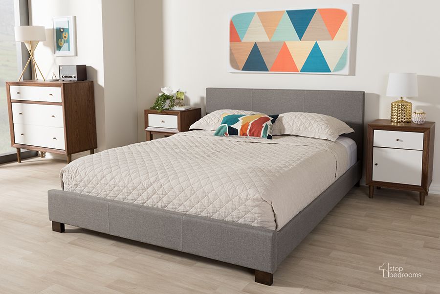 The appearance of Baxton Studio Elizabeth Modern And Contemporary Grey Fabric Upholstered Panel-Stitched Full Size Platform Bed designed by Baxton Studio in the modern / contemporary interior design. This grey piece of furniture  was selected by 1StopBedrooms from Elizabeth Collection to add a touch of cosiness and style into your home. Sku: IDB048-Grey-Full. Bed Type: Platform Bed. Material: Fabric. Product Type: Platform Bed. Bed Size: Full. Image1