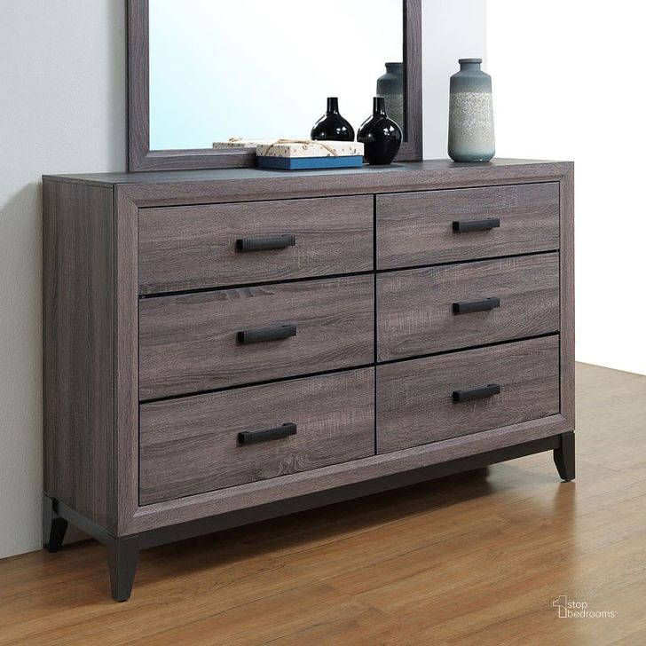The appearance of Kate Dresser designed by Global Furniture USA in the transitional interior design. This grey piece of furniture  was selected by 1StopBedrooms from Kate Collection to add a touch of cosiness and style into your home. Sku: KATE-FOIL GREY-D. Product Type: Dresser. Material: MDF. Image1