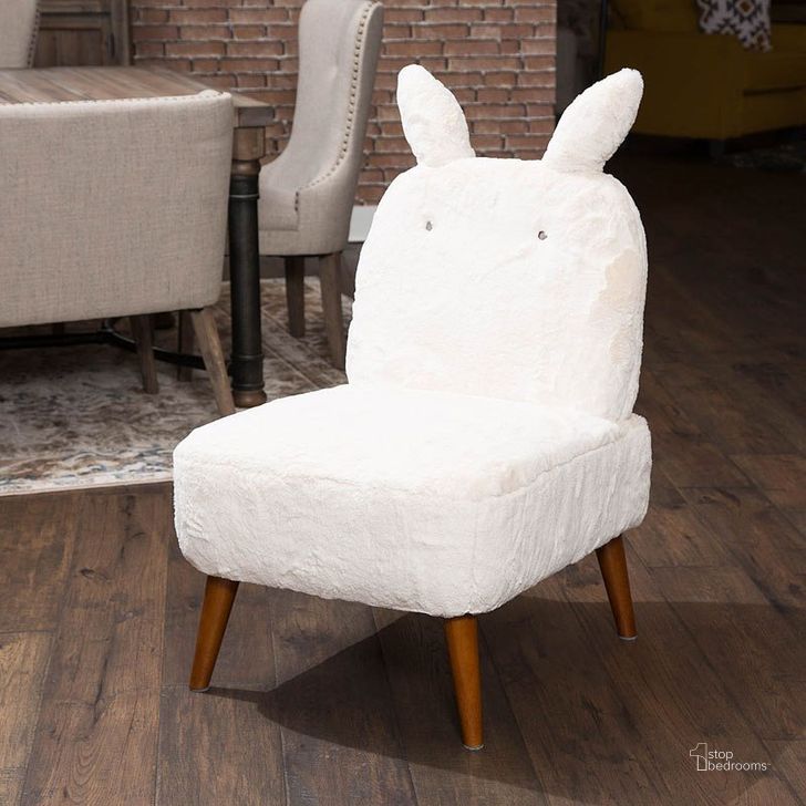 The appearance of A La Carte Silicon Babies Bunny Accent Chair designed by AICO in the transitional interior design. This white piece of furniture  was selected by 1StopBedrooms from A La Carte Collection to add a touch of cosiness and style into your home. Sku: KIA-BUNN830-PWD-45. Product Type: Accent Chair. Image1