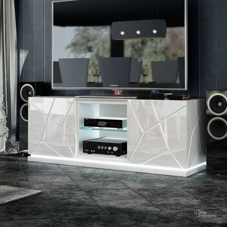 The appearance of Kiu TV Base designed by ESF in the modern / contemporary interior design. This white high gloss piece of furniture  was selected by 1StopBedrooms from Kiu Collection to add a touch of cosiness and style into your home. Sku: KIUTVBASE. Material: MDF. Product Type: TV Stands and TV Console.