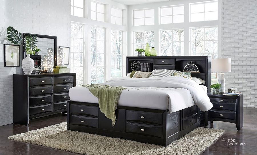 The appearance of Linda Bookcase Storage Bedroom Set (Black) designed by Global Furniture USA in the transitional interior design. This black piece of furniture  was selected by 1StopBedrooms from Linda Collection to add a touch of cosiness and style into your home. Sku: LINDA(FD0016I)-BL -FB-HB-FB;LINDA(FD0016I)-BL-DWR;LINDA(FD0016I)-BL-DWR;LINDA(FD0016I)-BL -FB-SR;LINDA(FD0011B)-BL-NS (M). Bed Type: Storage Bed. Material: Wood. Product Type: Storage Bed. Bed Size: Full. Image1