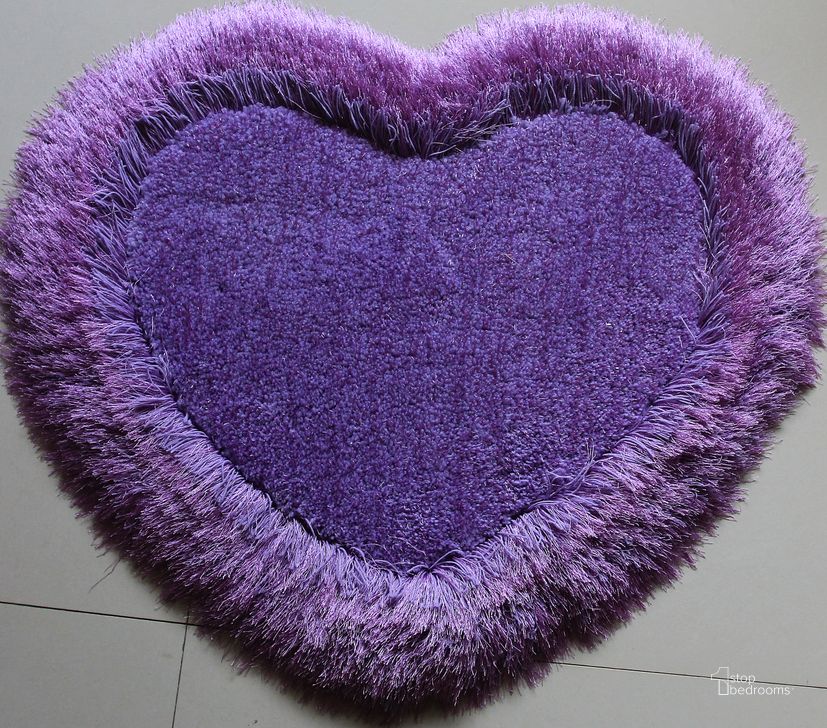 The appearance of Sigle Heart Lavender 28 x 32 designed by Amazing Rugs in the modern / contemporary interior design. This lavender piece of furniture  was selected by 1StopBedrooms from Shag Collection to add a touch of cosiness and style into your home. Sku: H1902. Material: Polyester. Product Type: Rug. Image1