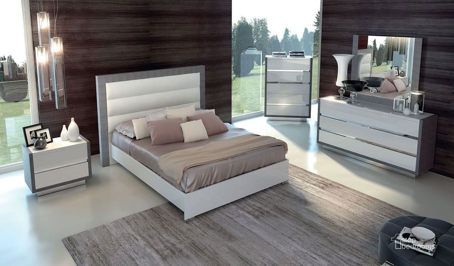 The appearance of Mangano Panel Bedroom Set designed by ESF in the modern / contemporary interior design. This walnut piece of furniture  was selected by 1StopBedrooms from Mangano Collection to add a touch of cosiness and style into your home. Sku: MANGANOBEDQ.S;WFRAMEQUEENS;MANGANON/S. Bed Type: Panel Bed. Product Type: Panel Bed. Bed Size: Queen. Material: MDF. Image1