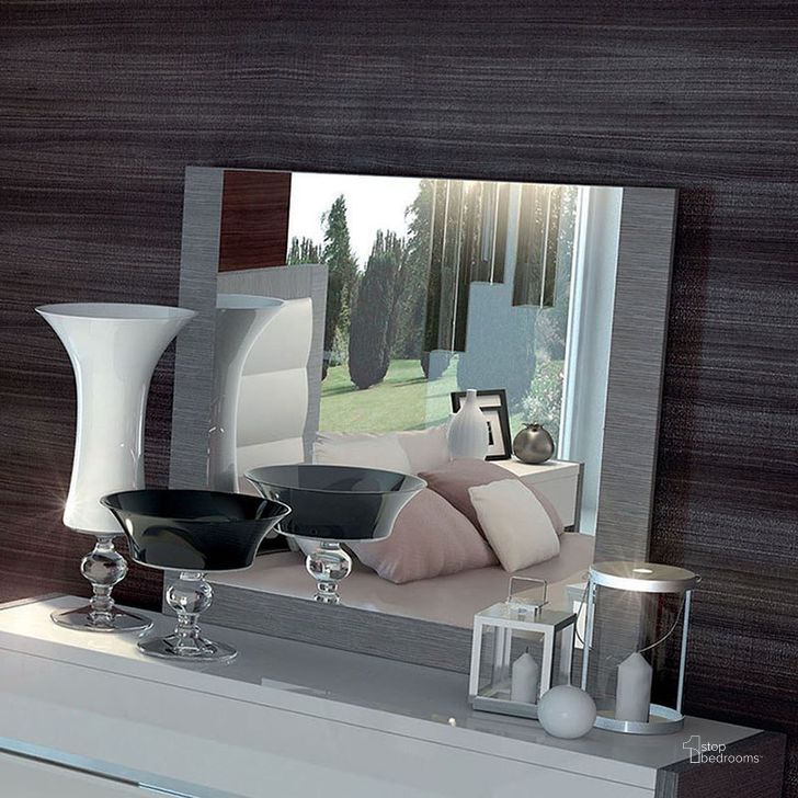 The appearance of Mangano Mirror designed by ESF in the modern / contemporary interior design. This gloss white piece of furniture  was selected by 1StopBedrooms from Mangano Collection to add a touch of cosiness and style into your home. Sku: MANGANOMIRROR. Material: MDF. Product Type: Dresser Mirror.
