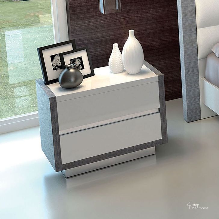 The appearance of Mangano Nightstand designed by ESF in the modern / contemporary interior design. This gloss white piece of furniture  was selected by 1StopBedrooms from Mangano Collection to add a touch of cosiness and style into your home. Sku: MANGANON/S. Product Type: Nightstand. Material: MDF.