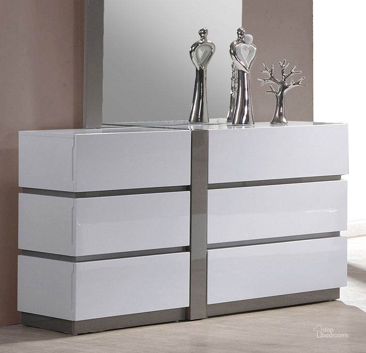 The appearance of Manila Dresser designed by Chintaly Imports in the modern / contemporary interior design. This grey/white piece of furniture  was selected by 1StopBedrooms from Manila Collection to add a touch of cosiness and style into your home. Sku: MANILA-DRS. Product Type: Dresser. Material: MDF. Image1
