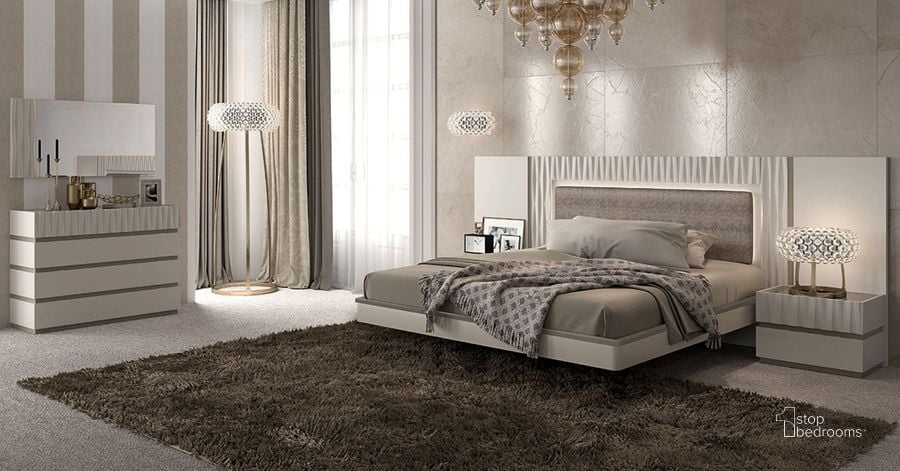 The appearance of Marina Panel Bedroom Set designed by ESF in the modern / contemporary interior design. This ivory piece of furniture  was selected by 1StopBedrooms from Marina Collection to add a touch of cosiness and style into your home. Sku: MARINABEDQS;MARINANS. Bed Type: Panel Bed. Product Type: Panel Bed. Bed Size: Queen. Material: MDF. Image1