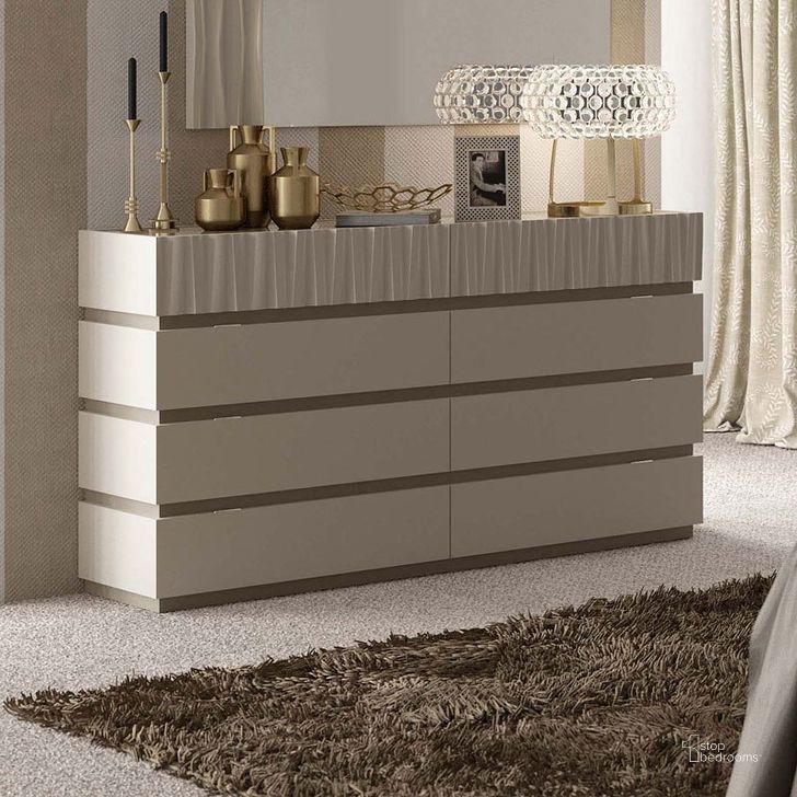 The appearance of Marina Double Dresser designed by ESF in the modern / contemporary interior design. This grey piece of furniture  was selected by 1StopBedrooms from Marina Collection to add a touch of cosiness and style into your home. Sku: MARINADDRESSER. Product Type: Dresser. Material: MDF. Image1
